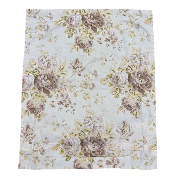 Pottery Barn "Rustic Roses Ivory/Brown" Linen Blend Standard Sham Set - Picture 2 of 9